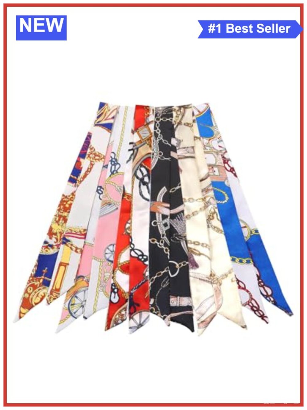 6 Pack Satin Purse Scarf Set Neckerchief Handbag Wrap Hair Tie